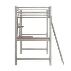 Twin Size Loft Metal Bed With Desk And Shelves - ModernLuxe -ModernLuxe GUEST 4f6c50ef 29c2 492a 971c 6524f2a8c524