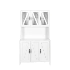 Large Freestanding Storage Cabinet With Glass Doors, Drawers And Open Shelves - ModernLuxe -ModernLuxe GUEST 4fba2b0a 1143 4704 a5f6 7c5835b75084