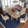 5 PCS Round Wood Extendable Dining Table Set With 4 Upholstered Dining Chairs-ModernLuxe 2 5 PCS Round Wood Extendable Dining Table Set With 4 Upholstered Dining Chairs-ModernLuxe -ModernLuxe GUEST 50344921 a20e 458b 96dc 704135e00643
