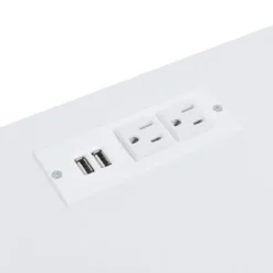 Nightstand With USB Charging Ports, End Table With 1 Drawer And Metal Legs, White+Natural Finish-ModernLuxe -ModernLuxe GUEST 5058bc00 f1e0 44ec bf36 4b6b500c0c92