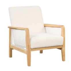 Mid-Century Velvet Upholstered Accent Chair, Armchair With Rattan Mesh-ModernLuxe 23 Mid-Century Velvet Upholstered Accent Chair, Armchair With Rattan Mesh-ModernLuxe -ModernLuxe GUEST 509d5a7c 6097 49cd 9859 c17a1cfb494a