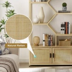 7-Tier Rattan Storage Bookshelf With 2 Doors, Natural – ModernLuxe 20 7-Tier Rattan Storage Bookshelf With 2 Doors, Natural – ModernLuxe -ModernLuxe GUEST 50b77108 19cf 42d7 bae5 e03d929e27d8