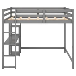 Full Size Loft Bed With Built-in Desk And Shelves - ModernLuxe -ModernLuxe GUEST 51209824 c5d6 4686 9973 f0d2ca2667f5