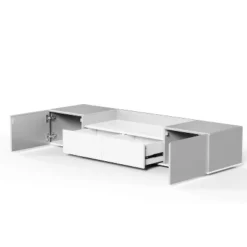 Modern TV Stand For 70" TV With Large Storage And Magnetic Doors, White - ModernLuxe -ModernLuxe GUEST 51a9359c 0492 435f a7de 9f53d0a6995e