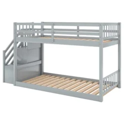 Twin Over Twin Bunk Bed With Storage Ladder - ModernLuxe -ModernLuxe GUEST 52544c10 49ea 4618 80d0 e7e03e16d076