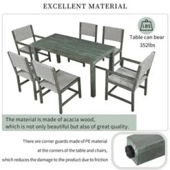 Outdoor 6-Seat Acacia Wood Dining Set For Yard, Terrace, Balcony - ModernLuxe -ModernLuxe GUEST 5339b32e c0c9 4fa0 8ec1 fa37e20d2927