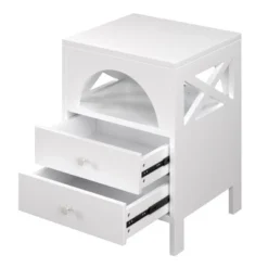 Nightstand With USB Charging Ports And LED Lights, End Table With 2 Drawers And Shelf-ModernLuxe -ModernLuxe GUEST 5360b7ed 09b4 423e 80f2 3bcf6968195d