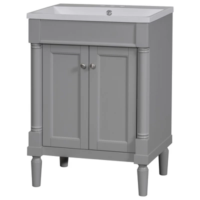 24" Bathroom Vanity With Top Sink And 2 Soft Close Doors - ModernLuxe 5 24" Bathroom Vanity With Top Sink And 2 Soft Close Doors - ModernLuxe - Image 3