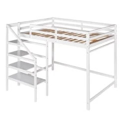 Full Size Loft Bed With Staircase And Safety Guardrails Gray/White-ModernLuxe 17 Full Size Loft Bed With Staircase And Safety Guardrails Gray/White-ModernLuxe -ModernLuxe GUEST 53ddd87d 5948 47a1 aab9 b35e8fe0f94f