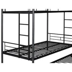 Twin Over Twin Metal Bunk Bed With Trundle Bed And Ladders-ModernLuxe -ModernLuxe GUEST 54cc2f2a 42bd 4aa1 925d a2d11ad1493c
