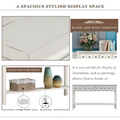 60"L Rustic Console Table With Two Different Size Drawers And Bottom Shelf-ModernLuxe 13 60"L Rustic Console Table With Two Different Size Drawers And Bottom Shelf-ModernLuxe -ModernLuxe GUEST 553a9257 d6a5 4105 a0d8 b3e5367164d0