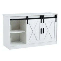 46.9'' Wooden Storage Cabinet With Two Sliding Barn Doors - ModernLuxe -ModernLuxe GUEST 55bc6748 7538 4bbf af1b 740994949553