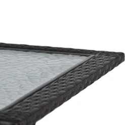 5-Piece Patio Rattan Dining Table Set , Counter Height PE Wicker Dining Table Set With Umbrella Hole And 4 Foldable Chairs, Brown-ModernLuxe -ModernLuxe GUEST 563fc6fd d9db 4a6d 8fbb 051a6491fb13