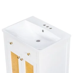 24" Bathroom Vanity With Single Undermount Sink, Combo Storage Cabinet With Pull-out Footrest White-ModernLuxe -ModernLuxe GUEST 56e83ef7 b984 4801 97b1 9df8c4bd7f70