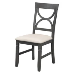 6 PCS Farmhouse Wood Dining Table Set With Table And Upholstered Chairs-ModernLuxe -ModernLuxe GUEST 57d3c517 e376 4418 bf7e 5571da332086