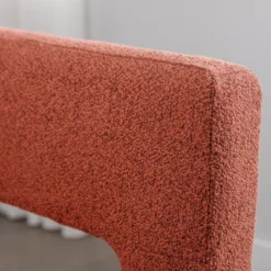 Contemporary Designed Upholstered Accent Chair With Curved Backrest, Wood Dining Chair-ModernLuxe -ModernLuxe GUEST 58430115 b222 409a b369 771cecb750dd