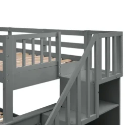Twin-Over-Full Bunk Bed With Storage Stairs And Guard Rail - ModernLuxe -ModernLuxe GUEST 59dd36a2 47e3 4a66 aad8 17830bbb39f3