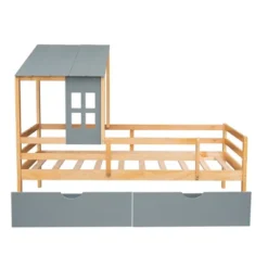 Twin Size House Low Loft Bed With Two Storage Drawers - ModernLuxe -ModernLuxe GUEST 59f1f98a 2ce5 4ce2 984a 69d06f3f4ee6