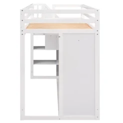 Functional Twin Loft Bed With 3 Shelves, 2 Wardrobes, 2 Drawers And Ladder With Storage-ModernLuxe -ModernLuxe GUEST 59fcdbda 959f 4ef5 a4b5 3a25afc3e430