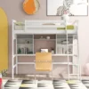 Twin Size Loft Bed With Storage Shelves, Desk And Ladder - ModernLuxe -ModernLuxe GUEST 5a15e343 b5cf 4fe1 bd53 d2560d3ee04b