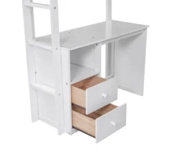 Wood Loft Bed With Wardrobes And 2-Drawer Desk With Cabinet-ModernLuxe -ModernLuxe GUEST 5b16f46f 70a5 4b87 a907 bdd7f06e0dd7