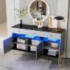 Contemporary Dressing Table With LED Lights And Marble Top, Gray - ModernLuxe 1 Contemporary Dressing Table With LED Lights And Marble Top, Gray - ModernLuxe -ModernLuxe GUEST 5b2d5ebf 253e 483c bcb7 25d089750132