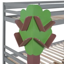 Twin-Over-Twin Bunk Bed With A Tree Decor And Two Storage Drawers-ModernLuxe -ModernLuxe GUEST 5b3f6717 5974 470b abee b649415d22b2