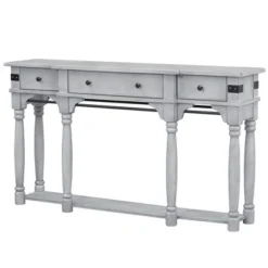 Vintage Style 60" Console Table With Storage Drawers And Bottom Shelf - ModernLuxe -ModernLuxe GUEST 5bc68a2c 8b28 4605 92fb bafb5f1b7ed7