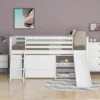 Low Twin Loft Bed With Bookcase, Separate Three Drawers, Pulling Ladder And Slide - ModernLuxe -ModernLuxe GUEST 5c3b936d c190 490a bf3f 87664a0e05f4