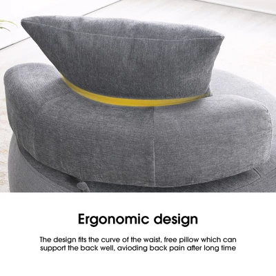 Modern Chenille Accent Reading Chair, High-Stretch Round Lounge Sofa-ModernLuxe 7 Modern Chenille Accent Reading Chair, High-Stretch Round Lounge Sofa-ModernLuxe - Image 5