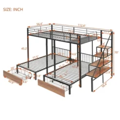 Full Over Twin-Twin Triple Bunk Bed With Drawers And Staircase - ModernLuxe -ModernLuxe GUEST 5cb766ec 0fff 483f bfc6 40923c014840