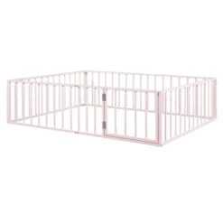 Queen/Full/Twin Size Metal Floor Bed Frame With Fence And Door-ModernLuxe -ModernLuxe GUEST 5cf3c0f9 8187 40bf b1ee 2cfb2c8681e6