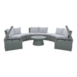 10 PCS Patio PE Rattan Half Round Conversation Set, Outdoor All-weather Wicker Sectional Sofa Set, Light Gray-ModernLuxe 22 10 PCS Patio PE Rattan Half Round Conversation Set, Outdoor All-weather Wicker Sectional Sofa Set, Light Gray-ModernLuxe -ModernLuxe GUEST 5d5a41e3 5e85 418e 8bf6 066d0411d333