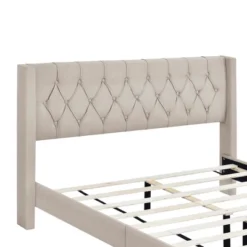 Queen Size Upholstered Wood Platform Bed-ModernLuxe -ModernLuxe GUEST 5d94edbc 0452 4ad1 9025 6c196a43ce2e