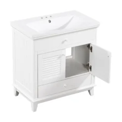 30" Bathroom Vanity With Sink And Drawers, White - ModernLuxe -ModernLuxe GUEST 5dedc572 48ef 43d4 95b6 9545a001800a