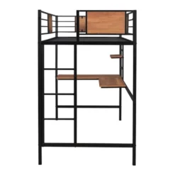 Twin Metal Loft Bed With Desk And Shelve - ModernLuxe -ModernLuxe GUEST 5ead98ed 383b 437c 840f 59e316cf25e7