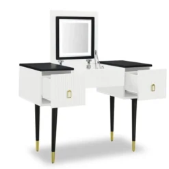 43.3" Modern Vanity Table Set With Flip-Up Mirror, LED Lights And Storage - ModernLuxe -ModernLuxe GUEST 5fa82ec4 dd96 4195 85b2 8b4bd238d920