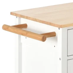 54.3 Inch Width Kitchen Island Cart With Solid Wood Top, 4 Door Cabinet, Two Drawers, Spice Rack And Locking Wheels-ModernLuxe -ModernLuxe GUEST 6020ee6c 2277 4324 9a23 edf3e8f0ebd2