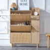Modern Simple Rattan Shoe Cabinet With 4 Drawers And 1 Door, Natural - ModernLuxe -ModernLuxe GUEST 60af9a32 8746 4bfd 8de7 5ce3b5b2294d