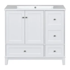 36" Modern Bathroom Vanity With USB Charging Port, 2 Doors And 3 Drawers - ModernLuxe 20 36" Modern Bathroom Vanity With USB Charging Port, 2 Doors And 3 Drawers - ModernLuxe -ModernLuxe GUEST 619b6a3d 55b0 4f94 aa25 dc1537845052