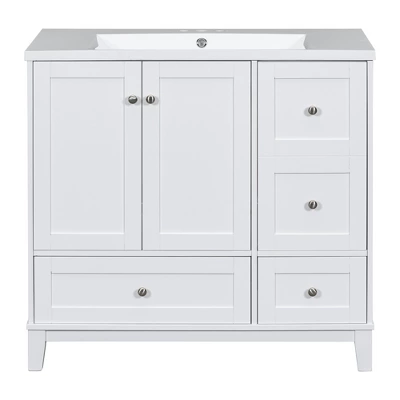 36" Modern Bathroom Vanity With USB Charging Port, 2 Doors And 3 Drawers - ModernLuxe 9 36" Modern Bathroom Vanity With USB Charging Port, 2 Doors And 3 Drawers - ModernLuxe - Image 7