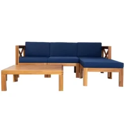 Outdoor Patio Wooden 5 Pieces Modular Sofa Set With Cushions - ModernLuxe -ModernLuxe GUEST 61f9ea9e 2e87 475c ab2f 89cef5d2b814
