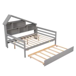 Full Size Platform Bed With Trundle And Shelves-ModernLuxe -ModernLuxe GUEST 6244f487 1630 4134 8699 5b531c4985a4