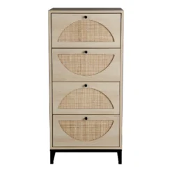 Set Of 2, Natural Rattan Cabinets With 4 Drawers - ModernLuxe -ModernLuxe GUEST 6279d38e 8513 490e 9e0c 97186e9f0310