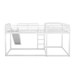 Full And Twin Size L-Shaped Metal Bunk Bed With Slide And Ladder-ModernLuxe -ModernLuxe GUEST 644a2238 924d 4b8a 8c35 e46cc4b2951b