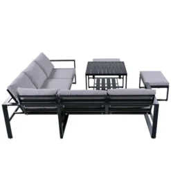 Industrial Style Outdoor Sofa Combo Set With 2 Loveseats, 1 Single Sofa, 1 Table And 2 Ottomans - ModernLuxe -ModernLuxe GUEST 649890f4 a42a 4f1a 8092 eb054d043ea3