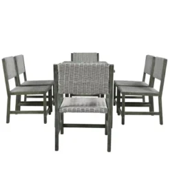 Outdoor 6-Seat Acacia Wood Dining Set For Yard, Terrace, Balcony - ModernLuxe -ModernLuxe GUEST 662bc484 0209 439b bbb4 d82acf83c44e