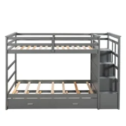 Twin Over Twin Wood Bunk Bed With 4 Drawers, Trundle And Staircase-ModernLuxe 17 Twin Over Twin Wood Bunk Bed With 4 Drawers, Trundle And Staircase-ModernLuxe -ModernLuxe GUEST 669d9a57 7089 473c bafc 0e56391d74ed