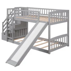 Stairway Twin Over Twin Bunk Bed With Two Drawers And Slide-ModernLuxe 21 Stairway Twin Over Twin Bunk Bed With Two Drawers And Slide-ModernLuxe -ModernLuxe GUEST 66ab5e0b 7773 40b5 85ed 642f66aa5fc7