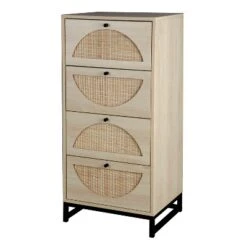 Set Of 2, Natural Rattan Cabinets With 4 Drawers - ModernLuxe -ModernLuxe GUEST 66c307d0 8daf 4c02 aff2 0c4498c6e962